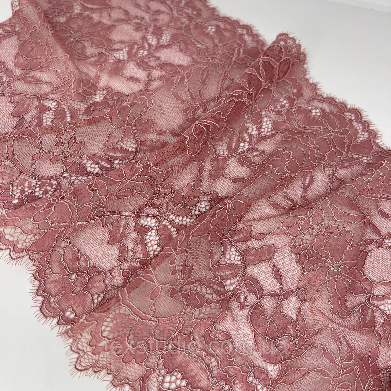 ЗАЛИШОК 0,50 м. Мереживо шантільї "Ейлін" запорошена троянда з квіточками 22 см., фото 1