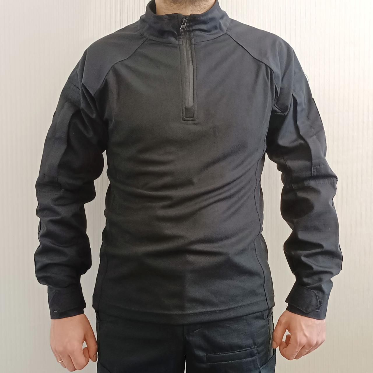 Сорочка під бронежилет UBACS "Поліція" чорна (CoolPass + Rip-Stop) для поліцейських тренувань і польових умов | Розміри: 44-60