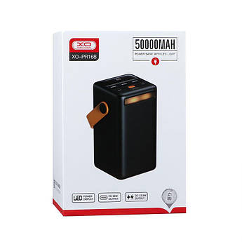 Зовнішній портативний акумулятор XO PR168 50000mAh Black 22.5W