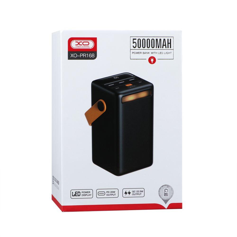 Зовнішній портативний акумулятор XO PR168 50000mAh Black 22.5W