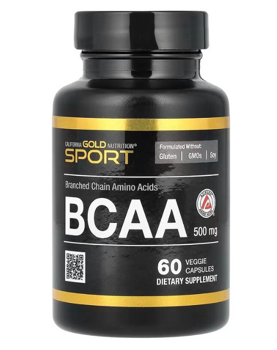 BCAA амінокислоти з розгалуженим ланцюгом AjiPure® California Gold Nutrition 500 мг 60 капсул