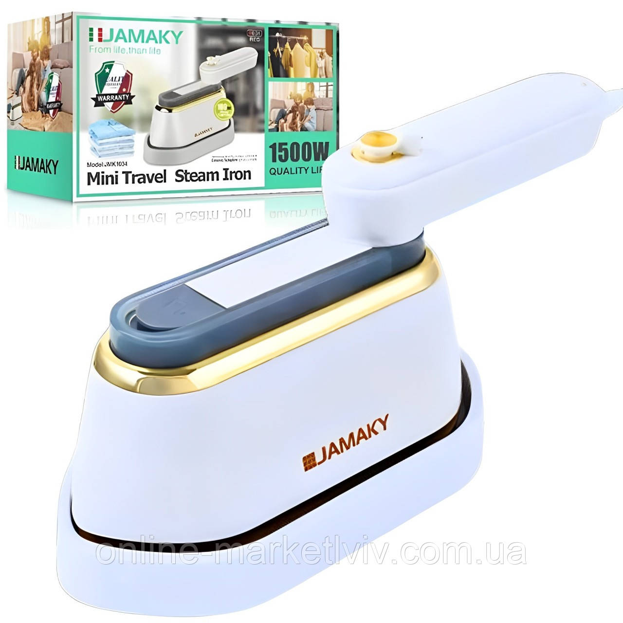 Вертикальна парова праска 1500 Вт, 100 мл, JMK1034 / Ручний відпарювач для одягу / Портативна праска, фото 1