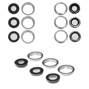 Скло камери для iPhone 12 Pro Max сріблясте з рамкою комплект 3шт.