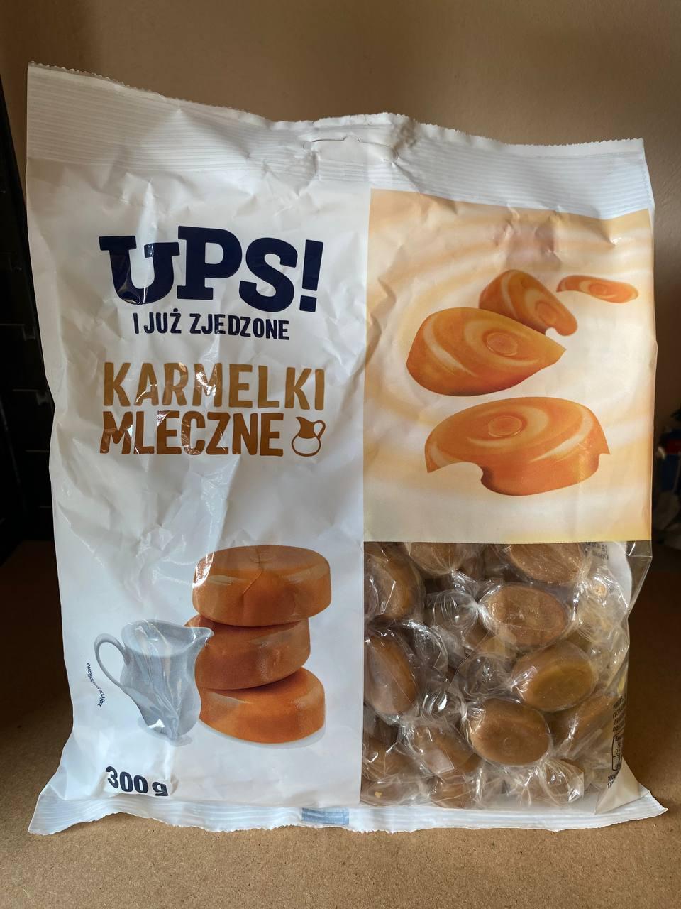 Карамельки молочна карамель UPS Karmelki Mleczne 300г. Польща