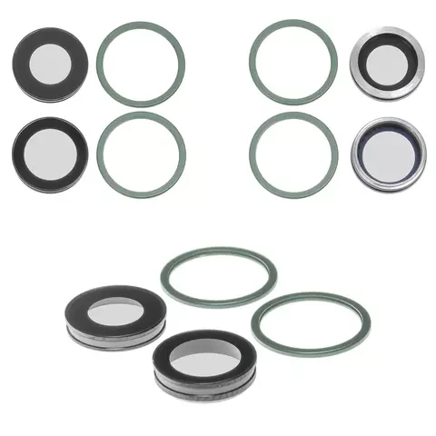 Скло камери для iPhone 12  зелене з рамкою комплект 2 шт., фото 1