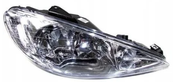 Фара права Peugeot 206 98-09 (H7/H7) TYC ел., без кор., прозорий розсіювач, фото 1