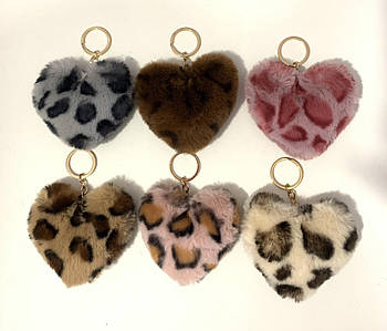 Дитячий брелок іграшка хутряне Серце Дитячі брелоки в різних кольорах Nina