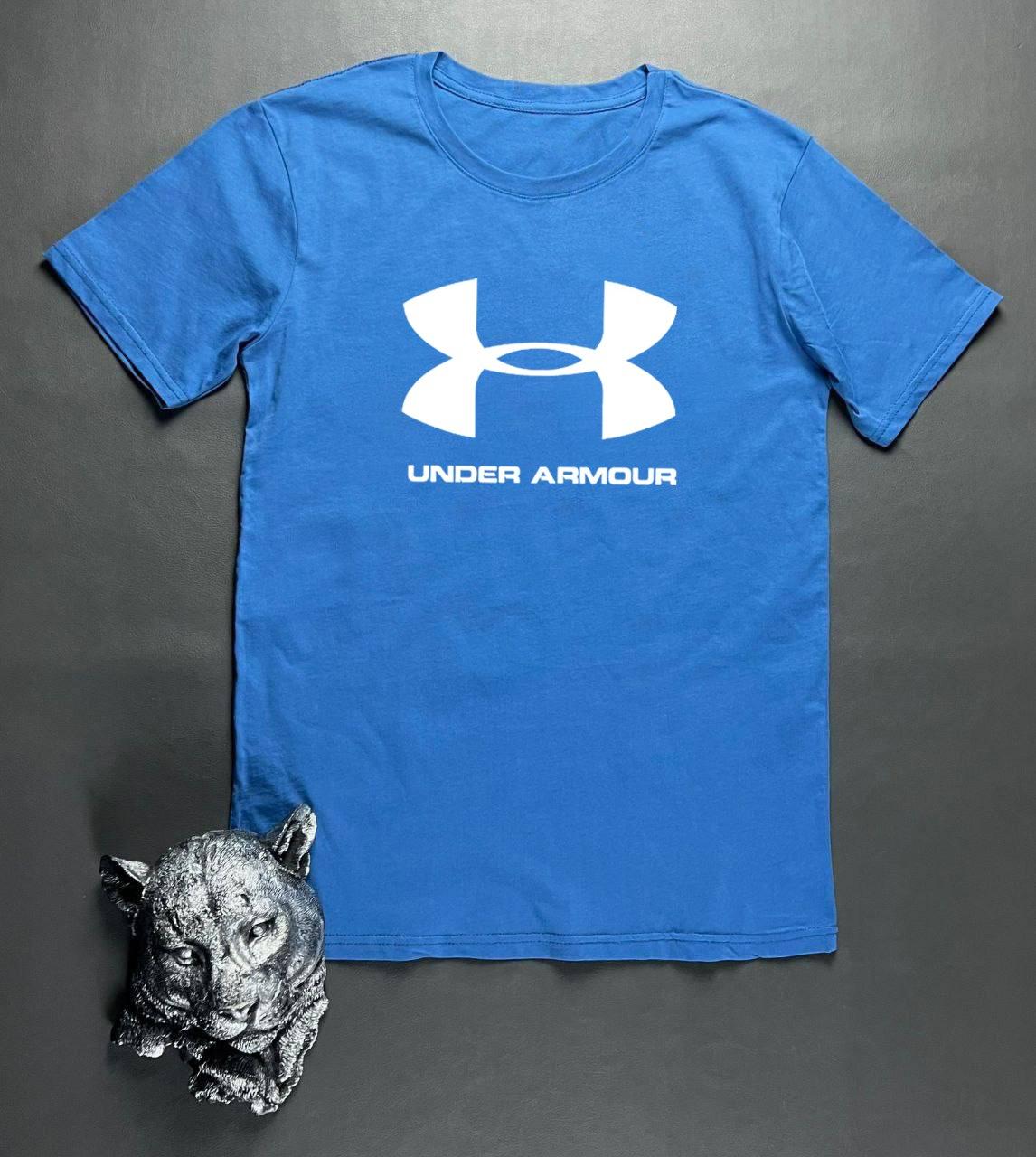 Чоловіча футболка Under Armour синя бавовняна Теніска Андер Армор спортивна на літо, фото 1