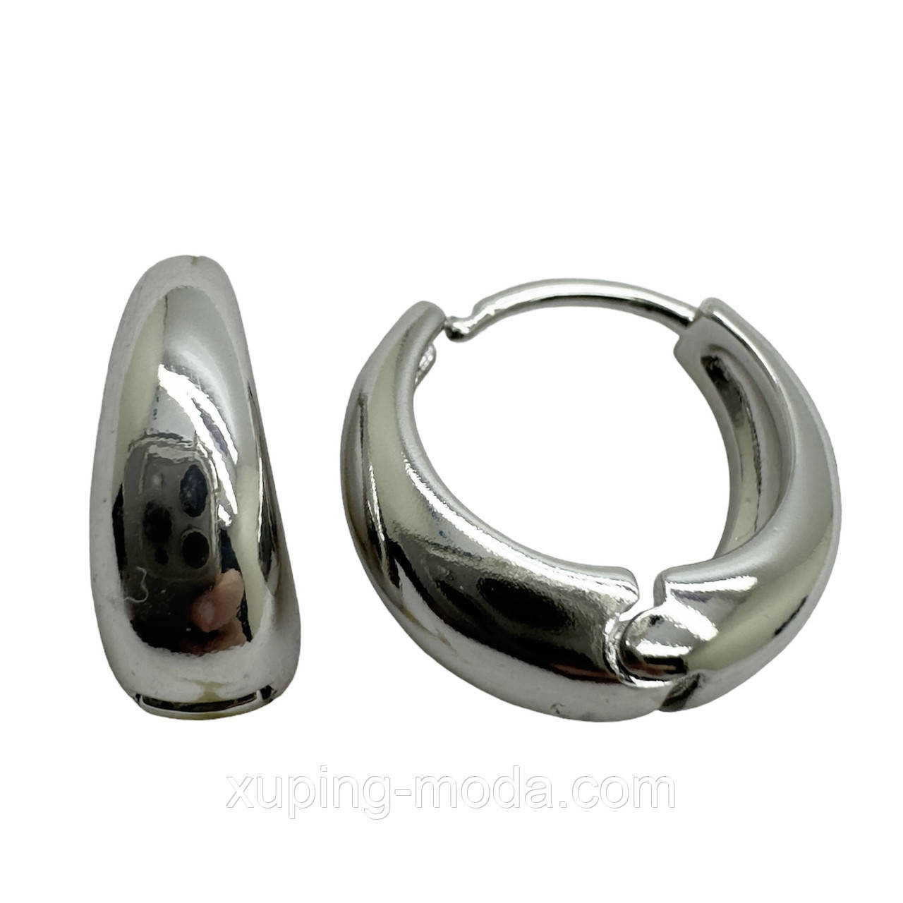 Сережки гарні Xp. 15х5 мм. Родій, фото 1