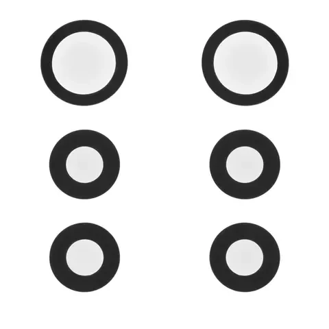 Скло камери для iPhone 12 Pro  чорне без рамки комплект 3шт., фото 1