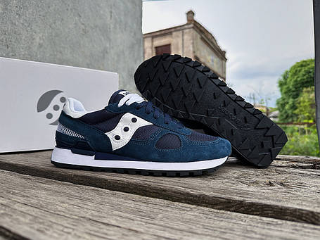 Чоловічі оригінальні кросівки Saucony Shadow Original S2108-856 Navy/White сині, фото 1
