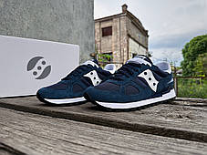 Чоловічі оригінальні кросівки Saucony Shadow Original S2108-856 Navy/White сині, фото 3
