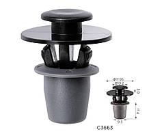 Кліпси C3663 обшивка дверей, молдинг VW, SEAT, AUDI, SKODA, CITROEN, PEUGEOT (5J0853573)