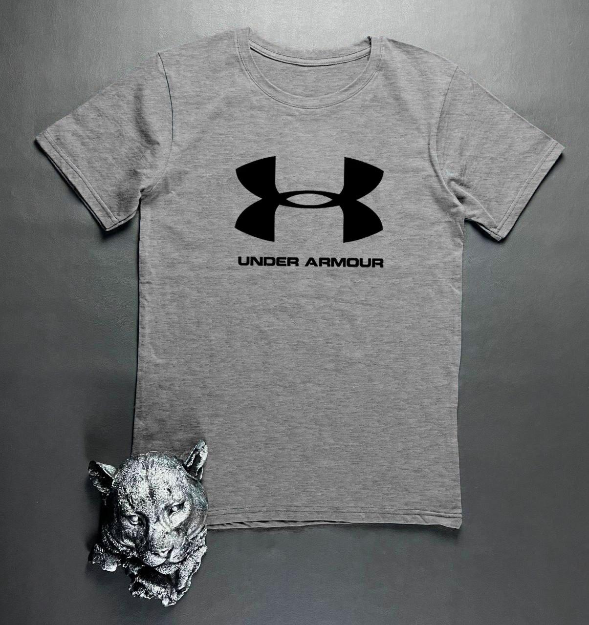 Чоловіча футболка Under Armour сіра бавовняна Теніска Андер Армор спортивна на літо