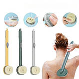 Щітка для душу з ємністю для миючого Зелена, фото 3