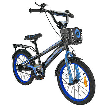 Велосипед двоколісний дитячий (колеса 18", сталева рама, дзвінок, складання 75%) Like2bike Dark Rider 241808