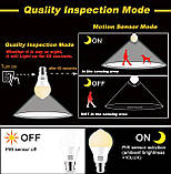 Лампочка HEKEE з датчиком руху PIR, 9 Вт, B22, байонетний цоколь A60, теплий білий, 2700 К, еквівалент лампи розжарювання 60 Вт, фото 4