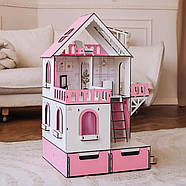 "МІНІ КОТЕДЖ з органайзером" ляльковий будинок NestWood для LOL, рожевий +  вітальня, фото 2