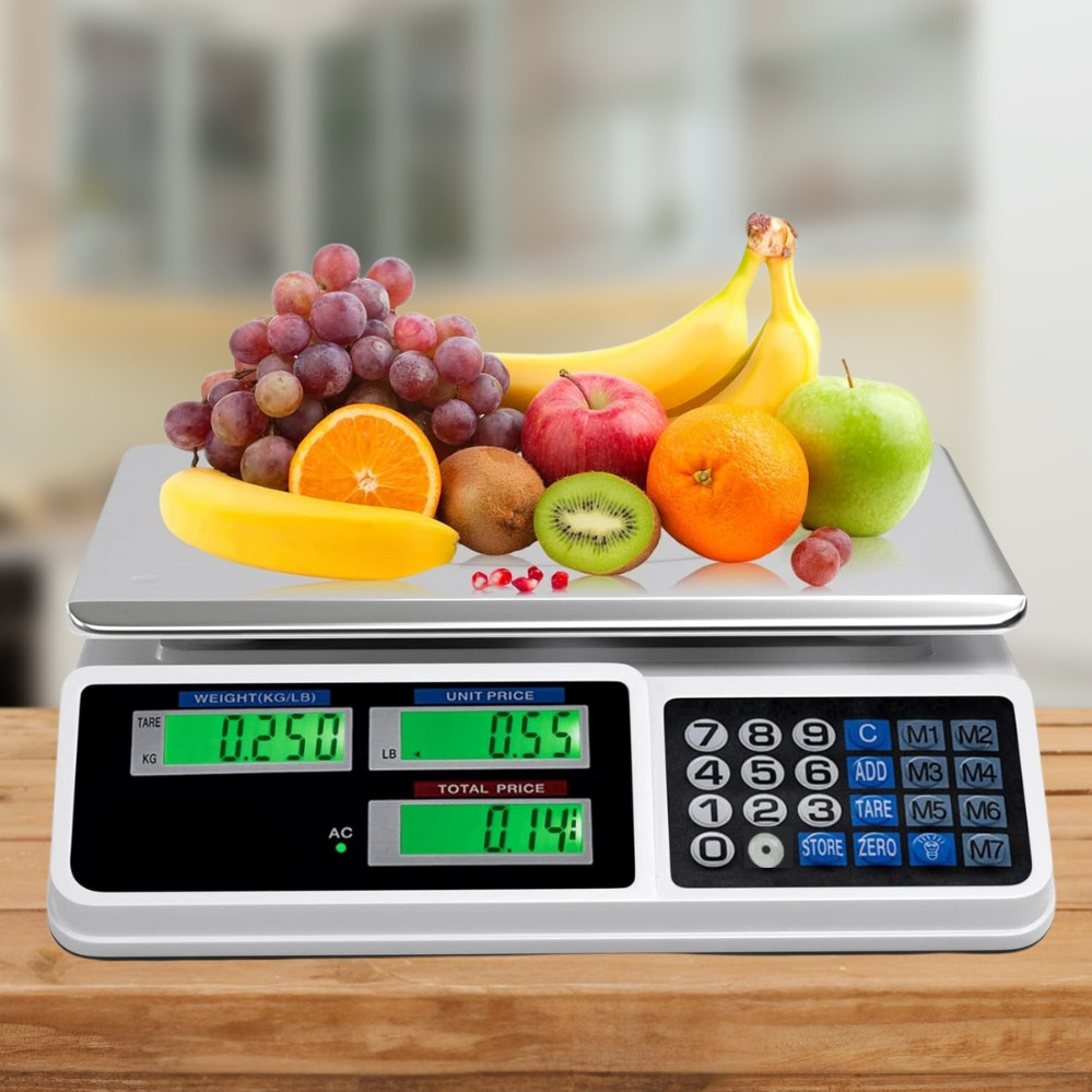 Електронні торгові ваги Digital pricing scale на 40 кг акумуляторні з дисплеєм та розрахунком вартості, фото 1