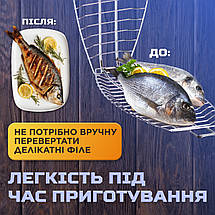 Решітка-гриль для риби з хромованої сталі Grill 65*15*4 см, фото 5