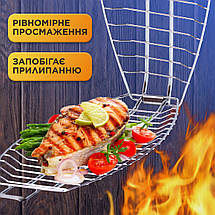 Решітка-гриль для риби з хромованої сталі Grill 65*15*4 см, фото 4