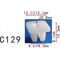 Кліпси C0129 під саморіз (OEM 75521-611-0000, 755216110000, 96706-P0105, 96706P0105, 90189-06010)