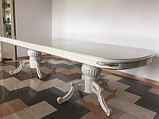 Великий обідній стіл Софія 818 Sof, колір білий + патина шампань, фото 4
