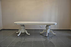 Великий обідній стіл Софія 818 Sof, колір білий + патина шампань, фото 5