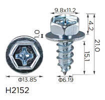 Саморіз H2152 з шайбою TOYOTA, SCION (90159-60303, 9015960303, 18891)