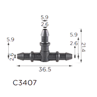 З'єднувач C3407 пластиковий трійник d5.7