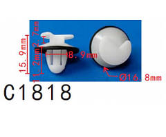 Кліпси C1818 обшивки дверей PEUGEOT, CITROEN, FIAT, RENAULT, DACIA, LANCIA, FORD, ALFA ROMEO