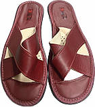 Шкіряні натуральні жіночі тапочки, вуличні жіночі тапочки на твердій підошві, фото 2