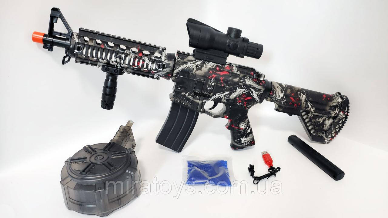 Дитячий автомат на орбізах M416, АКБ 7.4 V, 71 см, два магазина, 8000 шт. орбізів