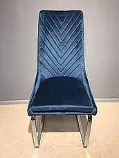 Стілець м'який в стилі модерн для дому та офісу  Лоренц Sof, оббивка синій велюр, фото 3