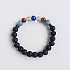 Браслет для Близнюків із Лазуриту Гірського кришталю Тигрового ока Ангелита Лави d 8мм, фото 6