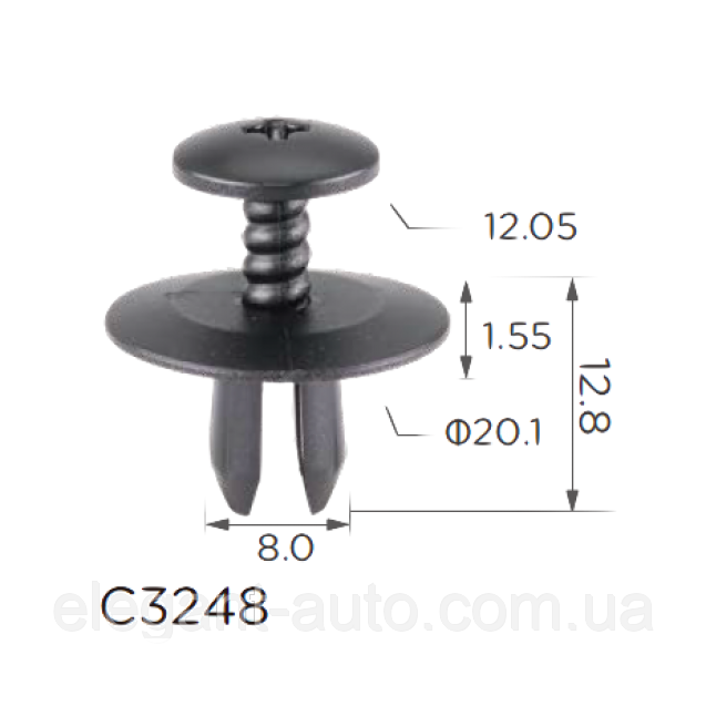 Кліпси C3248 тримач обшивки BMW (51481915964, 11225, 11226) (уп.100шт)