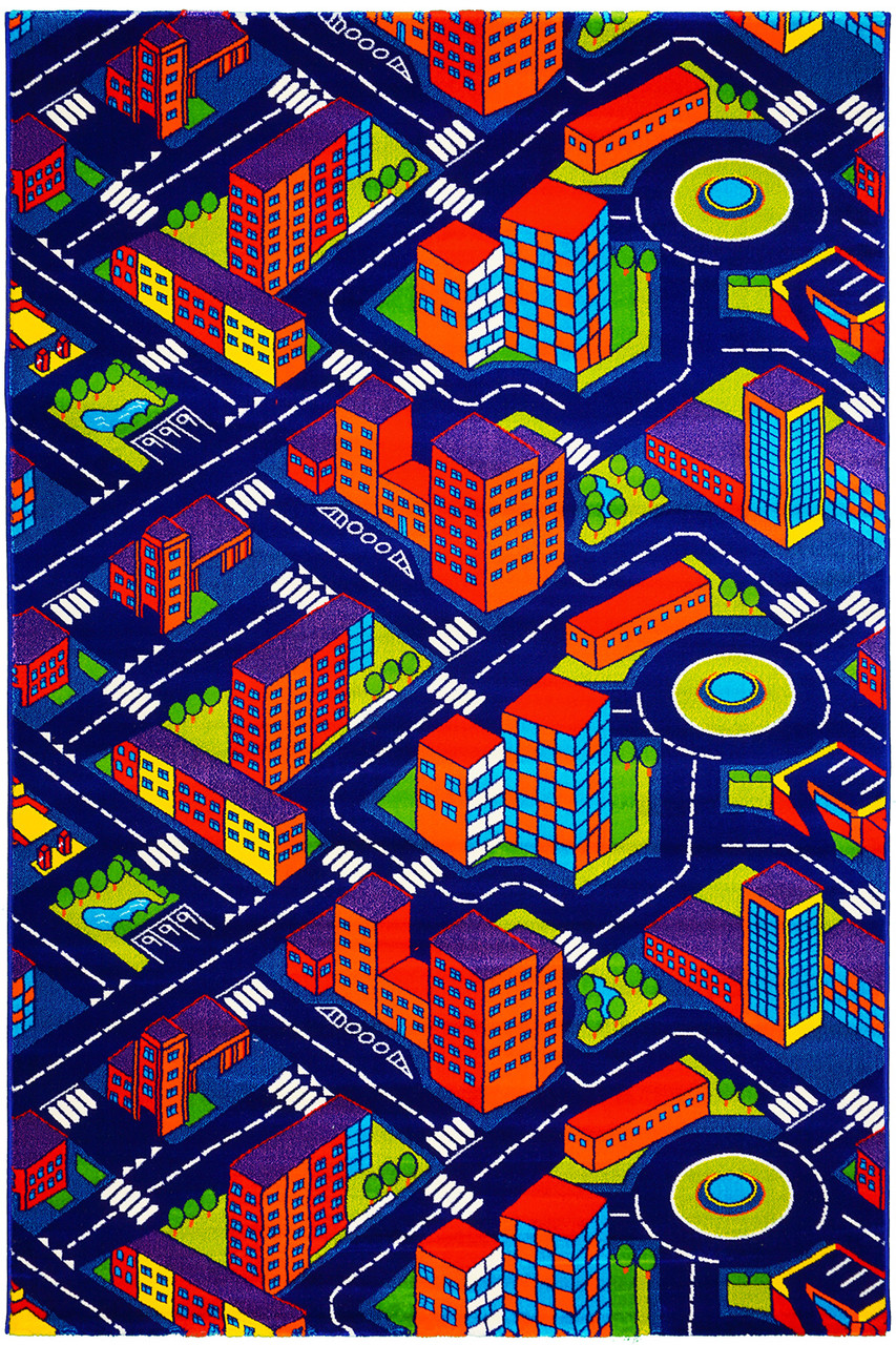 Килимова доріжка з дитячим малюнком дороги BABY 2085 D.Blue/D.Blue ширина 150 см, фото 1