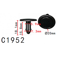 Кліпси C1952 обшивки салону HONDA, ACURA (91501SNA003, 91501-SNA-003, 10890) (уп.100шт)
