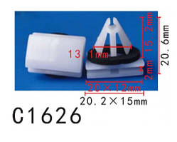 Кліпси C1626 молдингу порогів FORD, OPEL, GM, CHEVROLET (W715201S300, W715201-S300, 15265)