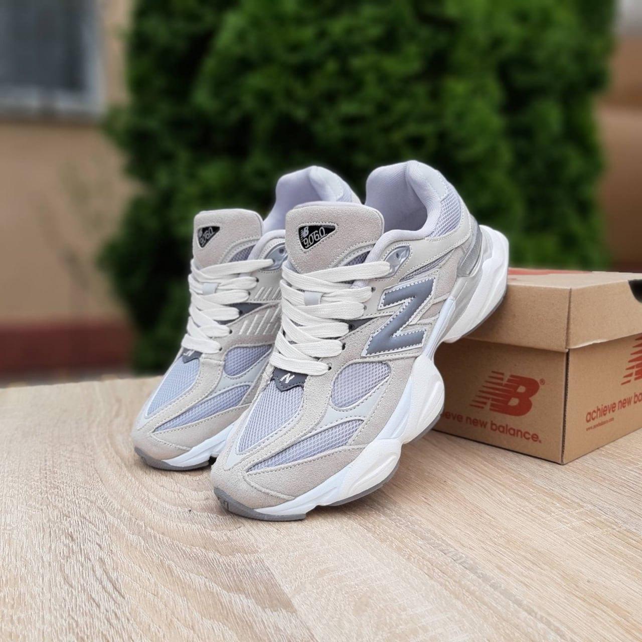 Жіночі кросівки New Balance 9060 Beige Gray White (Бежеві) Взуття Нью Беланс 9060замша текстиль демісезон