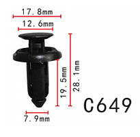 Кліпси C0649 розпірні HONDA, ACURA (90505-SX0-003, 90505SX0003, 11402) (уп.100шт)