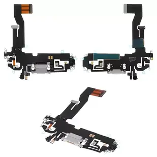 Шлейф для iPhone 12, iPhone 12 Pro, конектора зарядки, білий, з мікрофоном