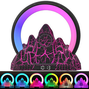 Настільна лампа-нічник з бездротовою зарядкою та будильником, AD-2272 / Бездротовий світильник з колонкою