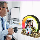 Настільна лампа-нічник з бездротовою зарядкою та будильником, AD-2272 / Бездротовий світильник з колонкою, фото 6