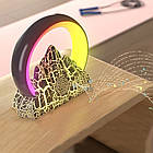 Настільна лампа-нічник з бездротовою зарядкою та будильником, AD-2272 / Бездротовий світильник з колонкою, фото 7