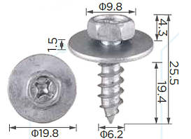 Саморіз H2008 з шайбою Toyota,Mercedes(9015960383,90159A0010,9015960431,A0009906)