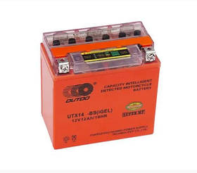 Акумулятор мото GEL 12V 14 Ah (U TX14-BS) 180А L+  OUTDO