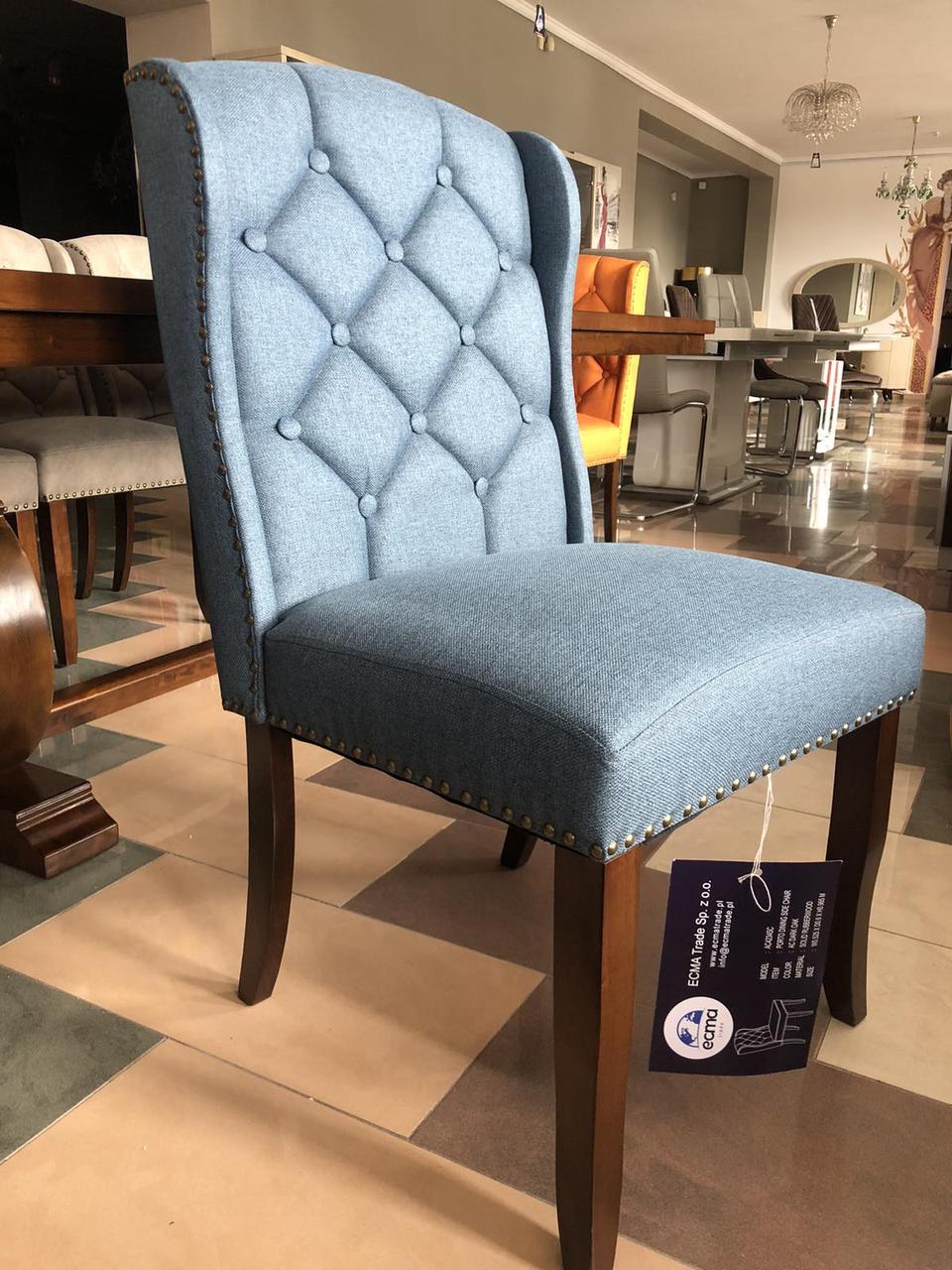 Стілець в класичному стилі  обідній м'який   Порто Sof , колір синій