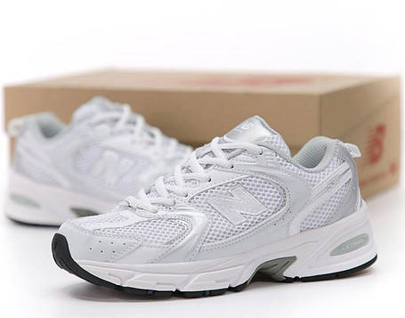 Жіночі кросівки New Balance 530 White Нью Беланс 530 білі шкіра сітка демісезон унісекс, фото 1