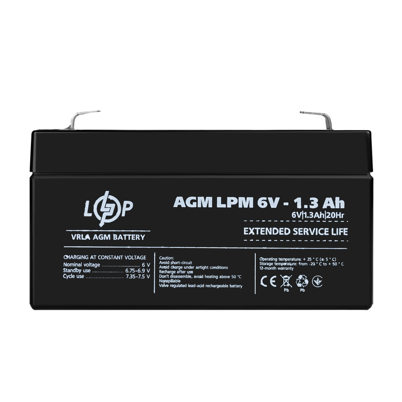 Аккумулятор AGM LPM 6V - 1.3 Ah, фото 1
